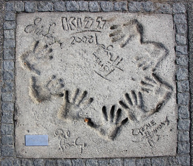The Munich Walk Of Stars with the hands of Kiss 